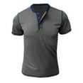 thumbnail image 4 of JTieacloth Button Collar Shirts Men's Short Sleeve Shirt Casual T Shirt For Men Fashionable Summer Top Design Available In Multiple Colors Gray L, 4 of 5