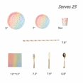 thumbnail image 4 of 200PCS Rainbow Pastel Party Supplies Set-Disposable Paper Dinnerware Serves 25, Pastel Paper Plates Napkins Cups&Gold Plastic Silverware Sets for Wedding Birthday Baby Shower Holiday Parties(Colorful), 4 of 4