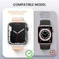 thumbnail image 3 of [2 Pack] Compatible for Apple Watch Case Series 7 45mm，Hard PC Edge Bumper Case Protective Cover Frame Compatible for iWatch Series 7 45mm (Clear+Clear, 45mm), 3 of 5