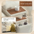 thumbnail image 5 of Modular Sectional Sofa U Shaped Chenille Couch 6-Seat Reclining Seating Arrangement with Movable Storage Ottomans Adjustable Console Hidden Cup Holders Wooden Shelf Flip Lid Compartment (Beige), 5 of 9