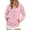 Pink, variant on NinXxx Women's Fashionable Pocket Zipper Long Sleeve Hooded Sweatshirt Light Green XL
