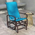 thumbnail image 5 of Spaco Gliding Lounger Chair with Lightweight Metal & Mesh Construction, Single Rocker for Outdoor as Backyard, Lawn, Garden, Blue, 5 of 11