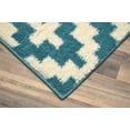 thumbnail image 2 of Garland Rug Southwest Polypropylene Teal/Ivory Indoor Area Rug, 5' x 7', 2 of 5