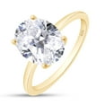 thumbnail image 3 of AFFY 2.50CT 8X10MM Oval Moissanite Diamond Solitaire Promise Ring for Women 14K Yellow Gold over Silver-7.5, 3 of 5