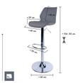 thumbnail image 3 of Set 4 Bancos Altos Ajustable Con Respaldo Para Barra Cocina gris, 3 of 8
