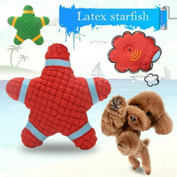 FZFLZDH Squeaky Toy, Soft Latex Dog Toy, Floating Starfish for Interactive Fetch & Play - Funny Dog Chew Toys for Teething Training Playing(Red)