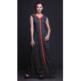 thumbnail image 2 of Bimba Robe Bohème Imprimée Maxi Décontractée Sans Manches à Col en V Fendue devant pour Femmes - Grande, 2 of 5