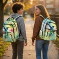 thumbnail image 3 of Kuiaobaty Hummingbird Print Backpack for Girls Floral Print School Bag Bookbag with Side Pockets Large Capacity Backpack for School, Green, 3 of 7