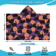 thumbnail image 2 of Purple Halloween Black Cats and Pumpkins Hooded Bath Towel，60"x35" for Ages 3 To 12 Kids, Quick Dry Lightweight Soft Microfiber Hood Beach Towel Cover Up for Kids, 2 of 7