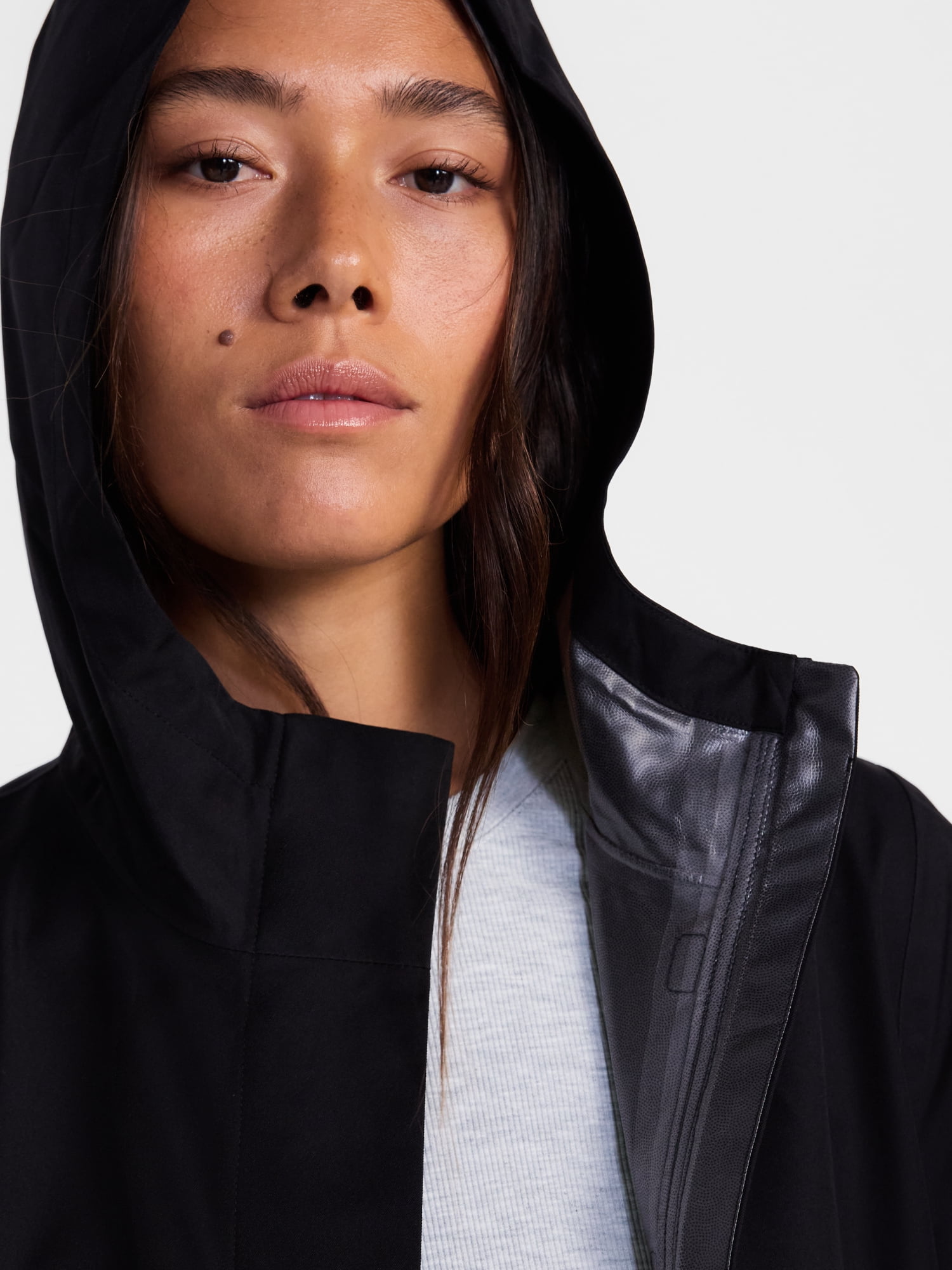 Ozark Trail Women's and Women's Plus Asymmetrical Zip Rain Jacket, Sizes XS-3X