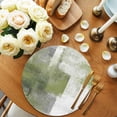 thumbnail image 2 of Sage Green Ombre Round 13 Inch Placemats Set of 6, Vintage Shabby Abstract Plaid Art HeatResistant Non Slip Place Mats for Dining Table, Wipeable Braided Kitchen Table Mats for Housewarming, 2 of 9