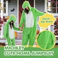 thumbnail image 5 of Unisex Adult Animal Onesie Pajamas - Animal Onesies Pajamas Cute Fuzzy Design Long Sleeve Hooded Zip Up Sleepwear for Family Matching Halloween Christmas Outfit, 5 of 8