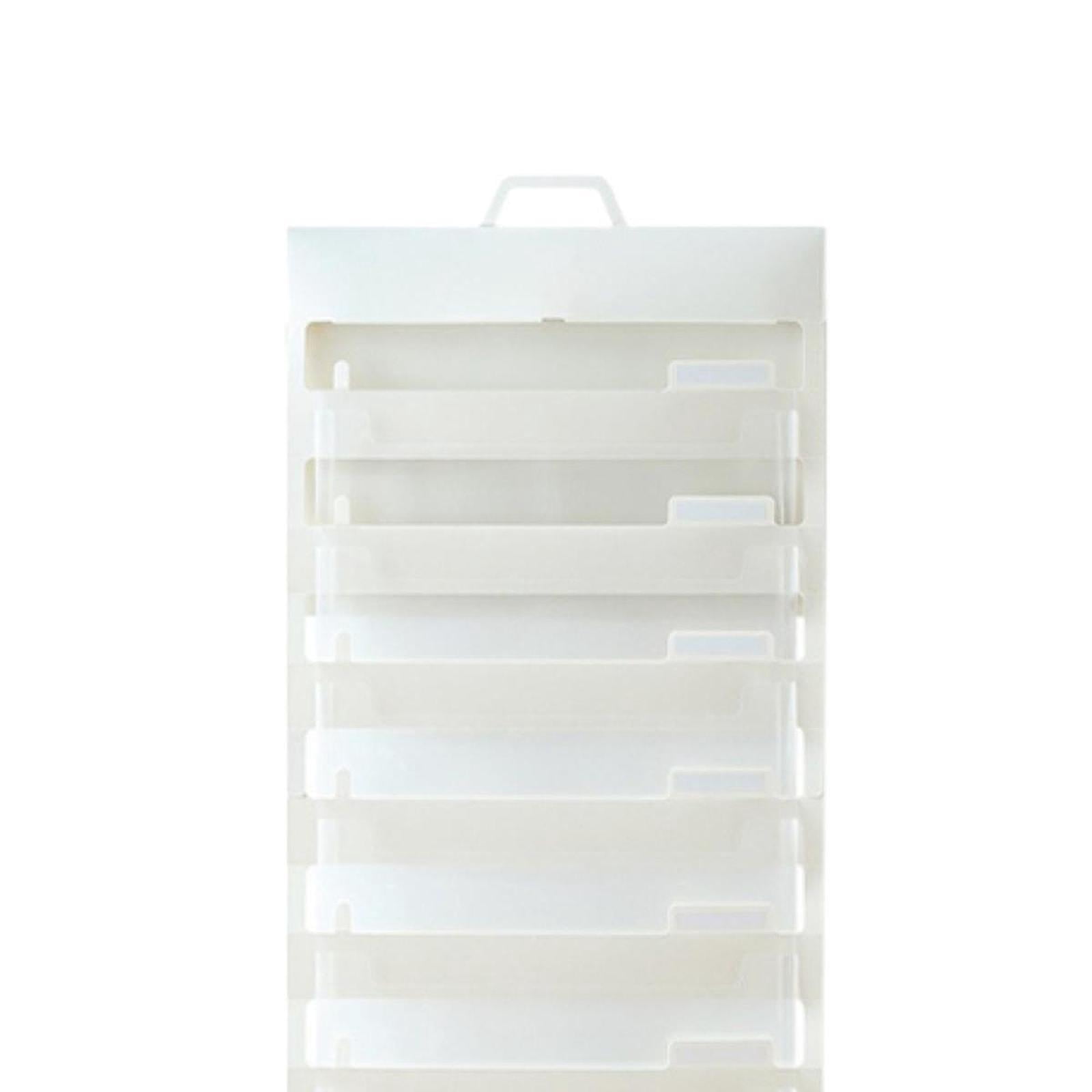 Kuntesetty Hanging Wall File Organizer Portable with 6 Pockets for A4 Size Paper Letter white