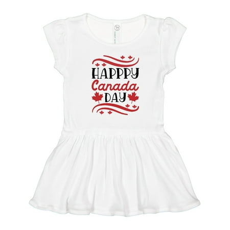 

Inktastic Happy Canada Day Design with Red Maple Leaves Gift Toddler Girl Dress