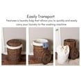 thumbnail image 5 of Seagrass Laundry Hamper with Liner | Round Clothes Bin with Lid | Cut-Out Handles for Easy Transport | Includes Machine Washable Canvas Liner | Espresso, 5 of 9