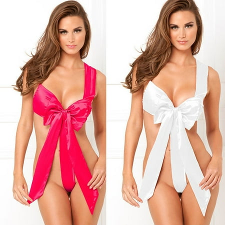 

KUNPENG Christmas Fashion Women Sexy Bow Racy Underwear Spice Suit Temptation Underwear Valentine s Nightgown Pajamas Hot Pink / Free size