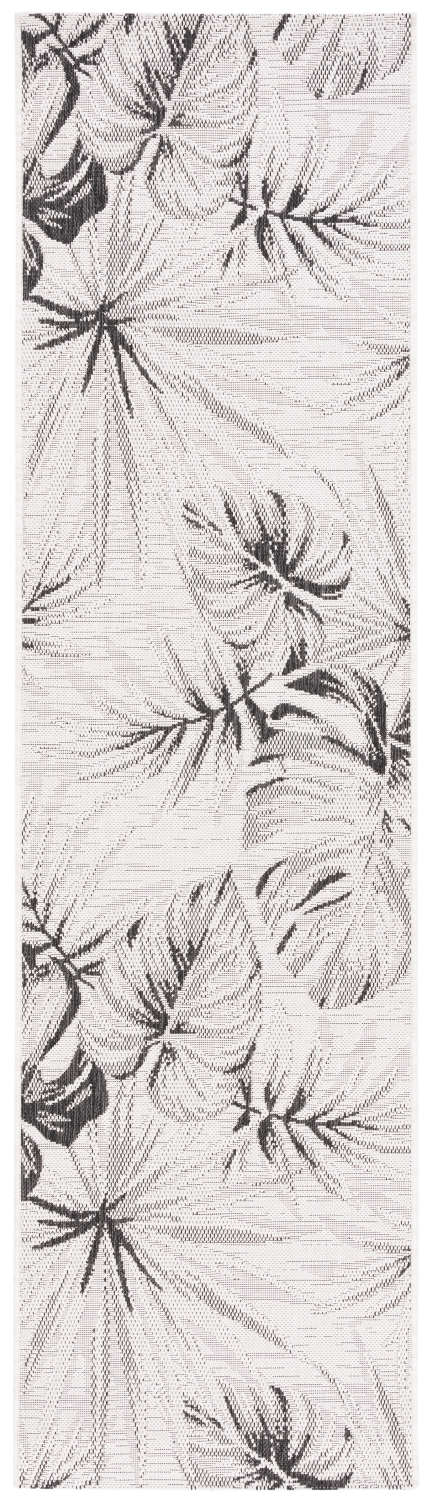Safavieh Courtyard Keelan Botanical Indoor/Outdoor Runner Rug, Ivory/Black, 2'3" x 8'