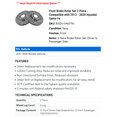 thumbnail image 2 of Front Brake Rotor Set 2 Piece - Compatible with 2013 - 2020 Hyundai Santa Fe 2014 2015 2016 2017 2018 2019, 2 of 2