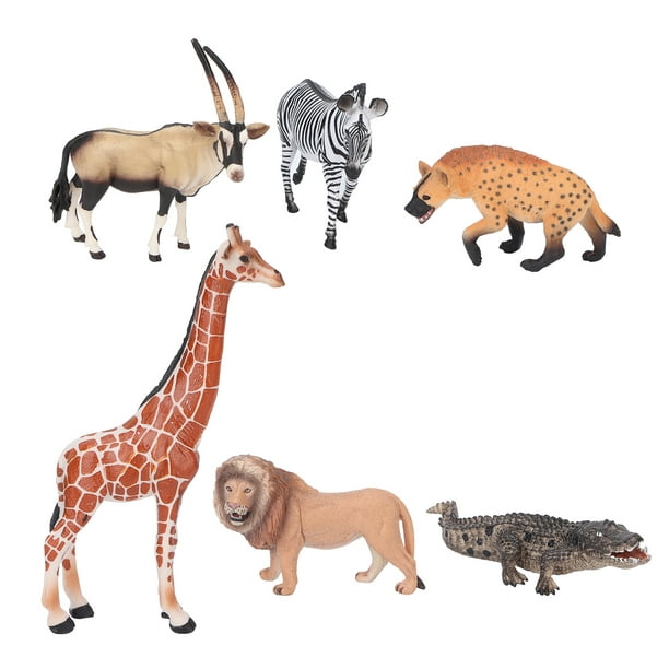 12x Plastique safari / figurines animaux jungle 11 cm pour enfants