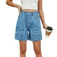 thumbnail image 1 of FJUCHAI Shorts Cargo en Denim pour Femmes Short Actif Extérieur Été pour Femmes S-TTG, 1 of 10