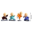 thumbnail image 3 of Estatuilla de monjes pequeños 4 piezas Resina Buda Fu borracho chino Estatuilla de monje miniatura para el hogar, jardín o coche, 3 of 8