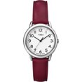thumbnail image 1 of Timex - Reloj de vestir con esfera blanca y cuero rojo para mujer TIMEX T2N952, 1 of 1