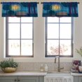 thumbnail image 3 of LALILO Kitchen Curtain Valance Summer Night Park Park With Rod Pocket Window Curtain 52"x 18" Set of 2, 3 of 5