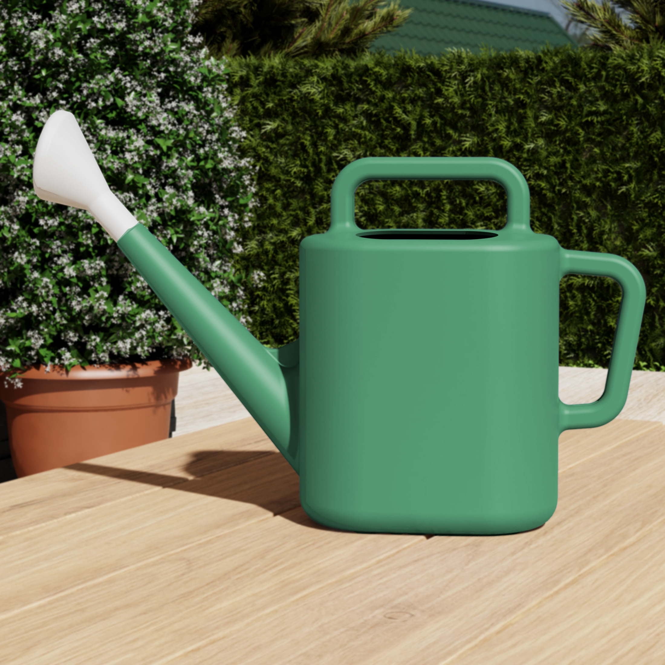 Expert Gardener 2 gal. Resin Watering Can, Green Lily