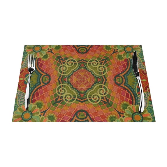 XMXY Woven Placemats Set of 4 PCS, Color Mood Table Mats Washable Heat Resistant Placemats
