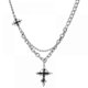 thumbnail image 1 of Necklaces with pendant Black cross pendant chain splice necklace Xmas, 1 of 4