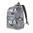 thumbnail image 1 of Disketp Cute Dog Faces Mochila de Lona Estampada, Mochila Escolar de Viaje Ligera para Estudiantes y Portátil-Small, 1 of 5