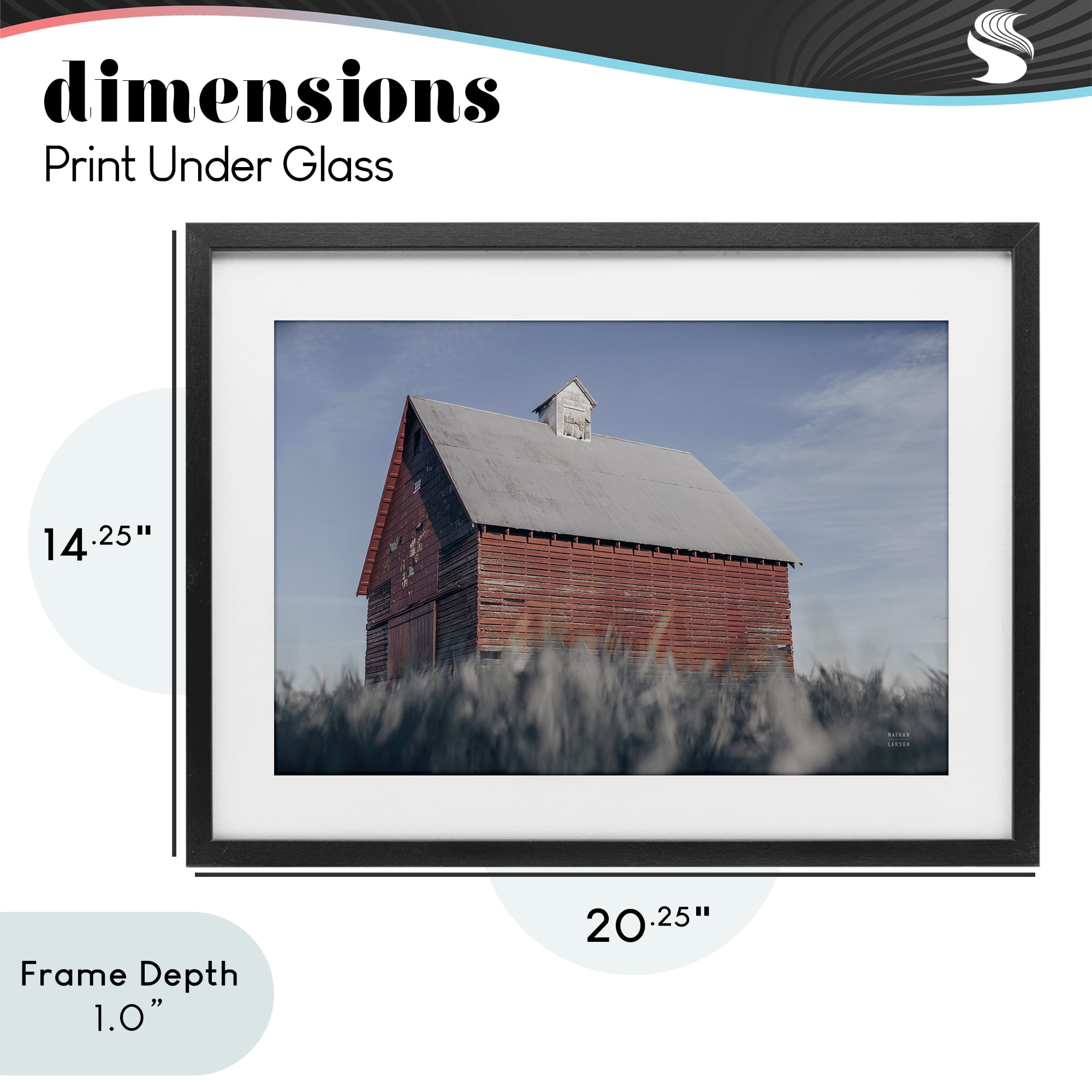 Stupell Industries End Of The Field Cottage Black Framed Print Under Glass, design by Nathan Larson