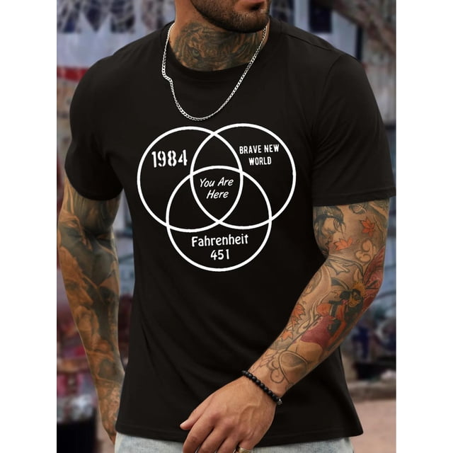 Men's Summer Fashion T-Shirt with Unique Graphic Print - Casual Round Neck, Machine Washable