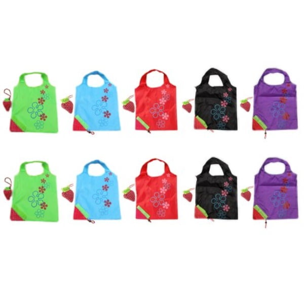 10X Strawberry Foldable Shopping Tote Reusable Eco Friendly Grocery Bag New 