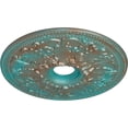 thumbnail image 3 of Ekena Millwork 23 7/8"OD x 4"ID x 2 1/8"P Ashley Ceiling Medallion (Fits Canopies up to 4 3/4"), Hand-Painted Copper Green Patina, 3 of 6