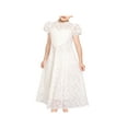 thumbnail image 1 of Girls Dress Floral White Lace Pearl Heart Maxi Princess Short Sleeve 6 Years, 1 of 7