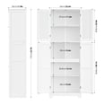 thumbnail image 7 of Homfa 67" Farmhouse Kitchen Pantry Storage Cabinet with Glass Doors, Freestanding Cupboard Storage Cabinet for Small Space, White, 7 of 7