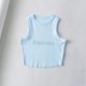 thumbnail image 3 of 2023 verano Y2K verde blanco moda mujer camiseta sin mangas Casual sin mangas flaco chaleco deportivo Sexy Club fuera del hombro mujer Crop Top, 3 of 5