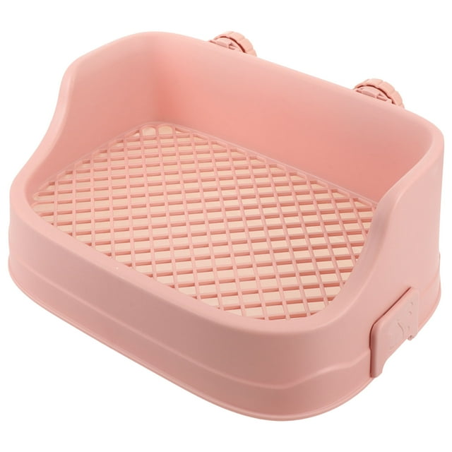 LIFKOME Small Litter Pan Plastic Pink 1 Pcs for Guinea Pig with Prevent Waste Contact