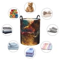 thumbnail image 4 of Balery Colorful Bull Western Man Cesta de ropa redonda con asas, impermeable, independiente, para ropa, juguetes, dormitorio y familia-Medium, 4 of 6