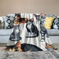 thumbnail image 2 of COMIO Cat Throw Blanket Cute Cat Print Blanket Cozy Cat Blankets for Women Men Vintage Cat Sherpa Plush Blanket for Cat Lovers Cute Blanket with Cats Gifts for Mom, 2 of 6
