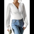 thumbnail image 1 of Blusas de Mujer con Escote en V Profundo y Cruzado, Camisetas de con Lunares y Larga, Blusas Informales. XL, 1 of 9