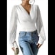 thumbnail image 1 of Blusas de Mujer con Escote en V Profundo y Cruzado, Camisetas de con Lunares y Larga, Blusas Informales. M, 1 of 9
