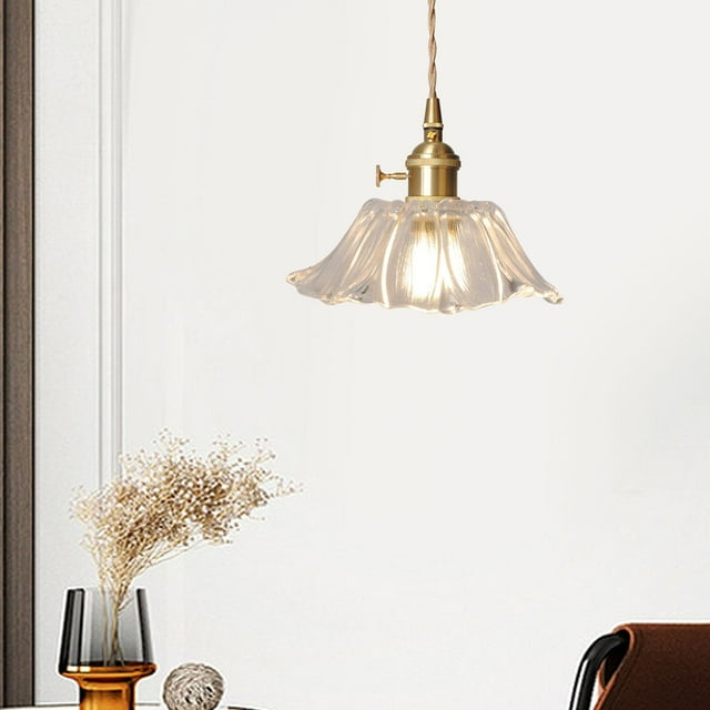 Lámpara colgante moderna Perfecl de flores LED ajustable pequeña para dormitorio barra de bar Transparente Pequeño