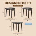 thumbnail image 3 of ROME + OAK Drop Leaf Table with Set of 2 X-Back Chairs, Wooden Dining Set, Dark Brown, 3 of 10