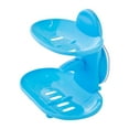 thumbnail image 1 of Plastic Suction Shower Soap Holder Dish Soap Container Box Blue Bathroom, 1 of 6