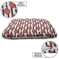 thumbnail image 3 of Modern Pet Bed, Abstract Warm Colored Splash Flowers on Grunge Stripes Repetition, Resistant Pad for Dogs and Cats Cushion with Removable Cover, 24" x 39", Coral Dark Grey and White, by Ambesonne, 3 of 4