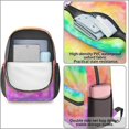 thumbnail image 4 of 17 Inch Lightweight Backpack,PVC Waterproof Oxford Fabric, Ergonomically Designed, with Large Capacity, Vibrant Rainbow Print, 4 of 5