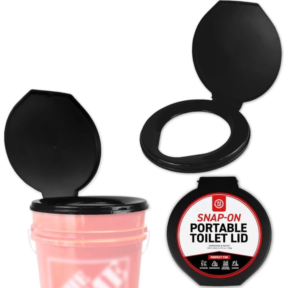 Premium Portable Camping Toilet Seat with Lid for Camping, Hiking, Emergencies - Perfect for Emergency Preparedness, Backcountry, Car, Boat, Road Trips (No Bucket)