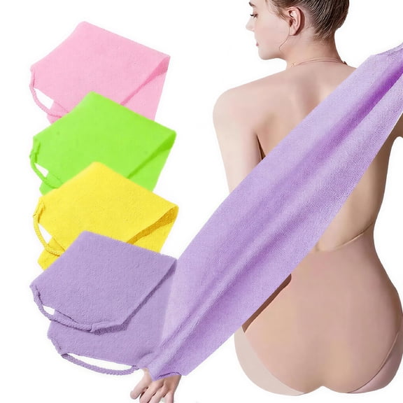 RAGUPEL 4pcs Exfoliating Shower Towels Stretchable Back Washcloth Back Neck Scrubber Cloth